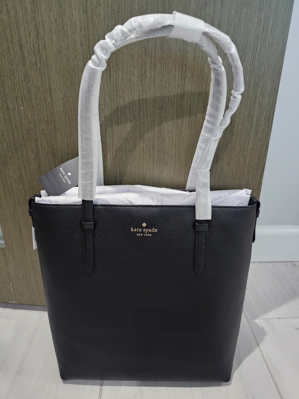 Kate Spade New York Black Pebbled Leather Tote New